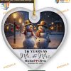 16th Wedding Anniversary Christmas Ornament 2023, Personalized Couple Keepsake