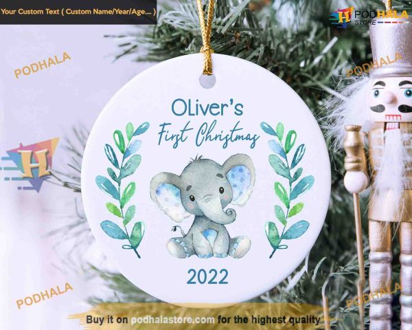 2023 Baby Boy 1st Christmas Ornament, Personalized Keepsake