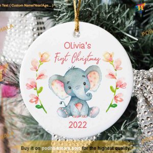 2023 Baby Girl First Christmas, Customized Ceramic Keepsake Ornament