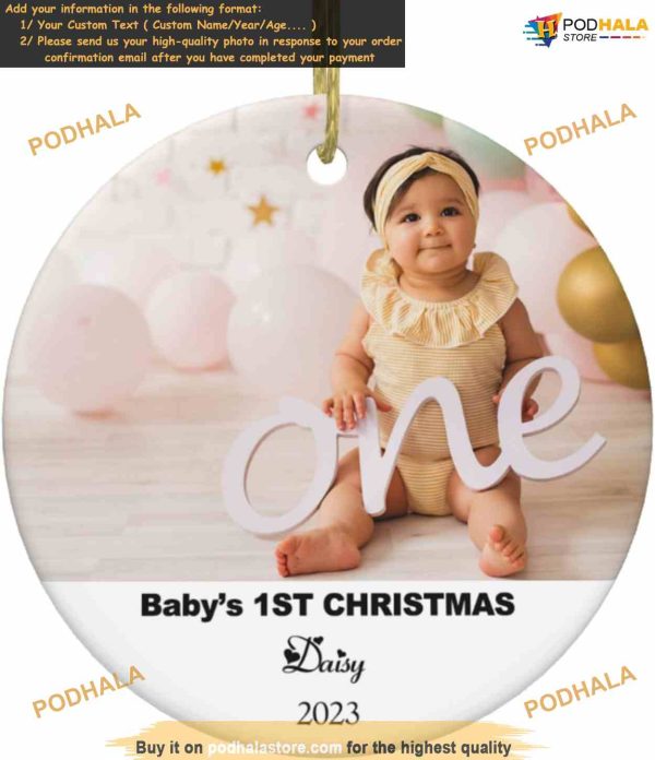 2023 Baby’s First Christmas, Personalized Ornament, Baby Boy Girl
