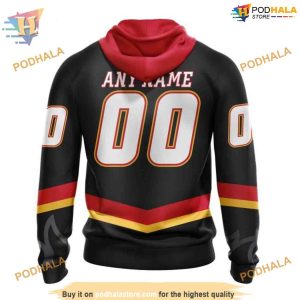 2023 Black Alternate Kits NHL Calgary Flames Hoodie 3D Sweatshirt 2