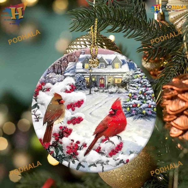 2023 Cardinals Ceramic Christmas Ornament, Friends Christmas Decor, Winter Keepsake