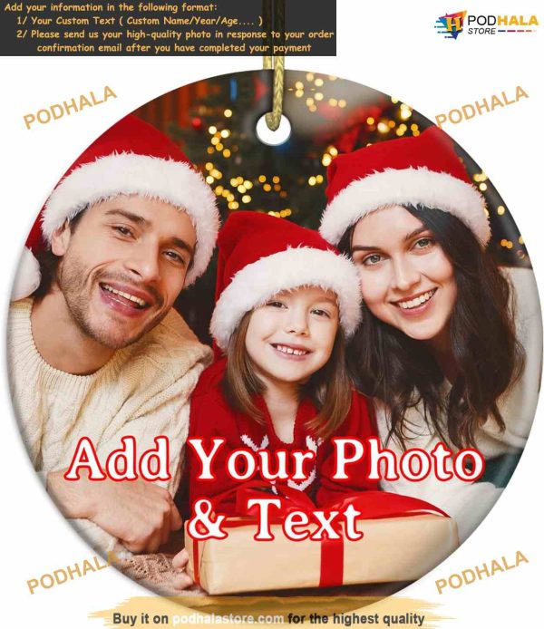 2023 Ceramic Custom Photo Christmas Ornaments Unique Xmas Tree Decor