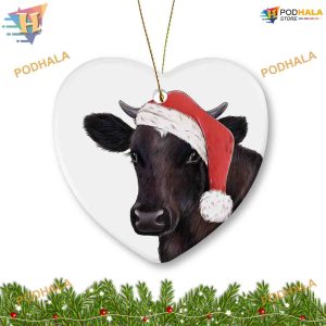2023 Cow with Christmas Hat Ornament, Family Christmas Tree Ornaments