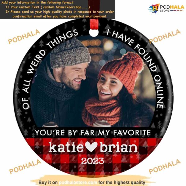 2023 Custom Couple’s Photo & Names Ornament Unique Christmas Decor