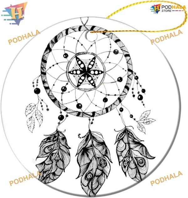 2023 Dream Catcher Bead & Feather Ornaments, Family Christmas Tree Ornaments