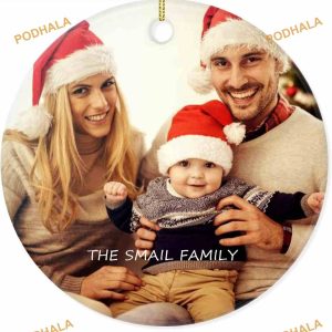 2023 Family Personalized Ceramic Christmas, Custom Photo Text Decorations Pendant