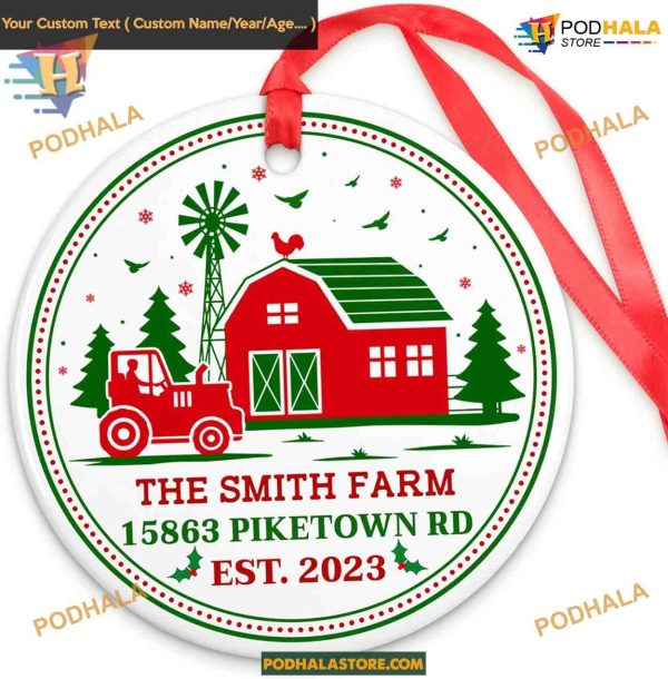 2023 Farmhouse Christmas Ornament, Tractor, Farmer Gift, Farm Life