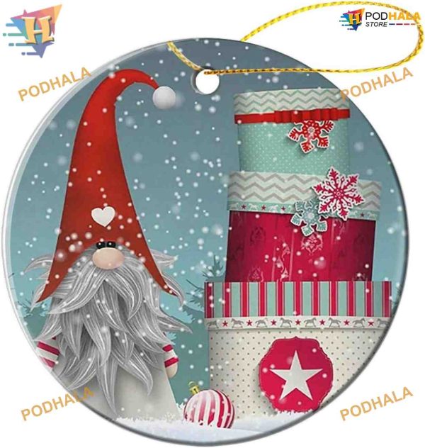 2023 Gnome & Snowflake Ball Christmas Ornaments, Personalized Family Tree Decoration
