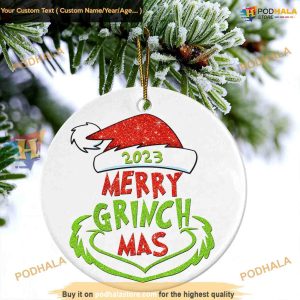 2023 Merry Grinchmas Decor, Santa Grinch Christmas Ornaments