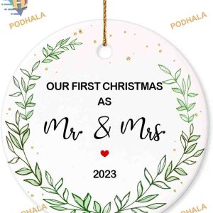 2023 Mr & Mrs First Christmas Ornament, Wedding Couple Gift