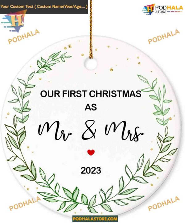 2023 Mr & Mrs First Christmas Ornament, Wedding Couple Gift