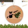 2023 Naughty Black Cat Christmas Ornament, Fun Holiday Ceramic Decor