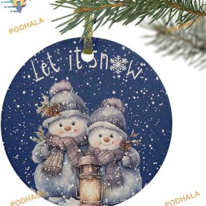 2023 Navy Blue Snowman Xmas Ornament, Custom Family Ornaments