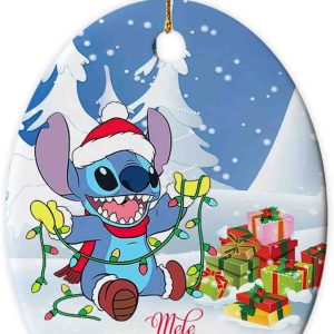 2023 Orval Stitch Character Ceramic Ornament, Custom Family Christmas Ornaments