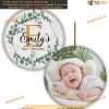 2023 Personalized Baby First Christmas, Custom Photo Ceramic Monogram Ornament