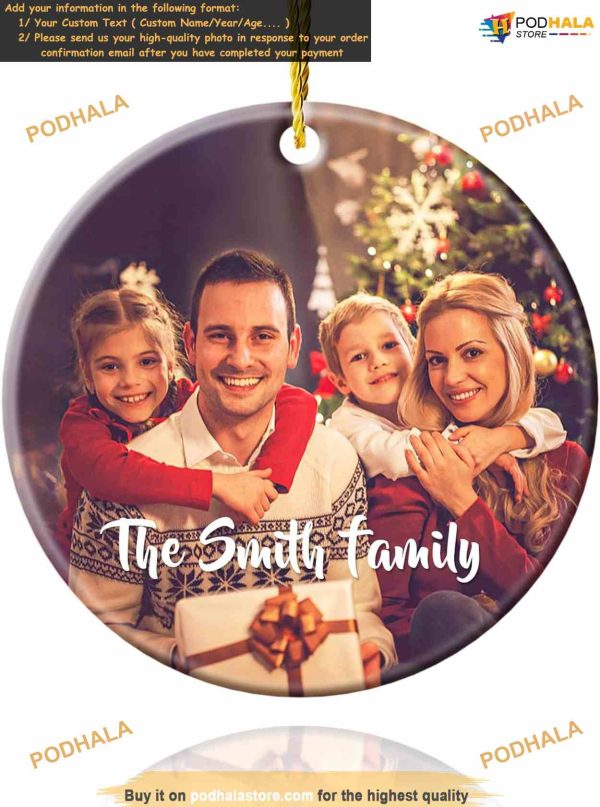 2023 Personalized Christmas Ornaments, Custom Photo Unique Ceramic Pendant Gift