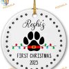 2023 Pet's First Christmas Pawprint Ornament, Customized with Name & Year