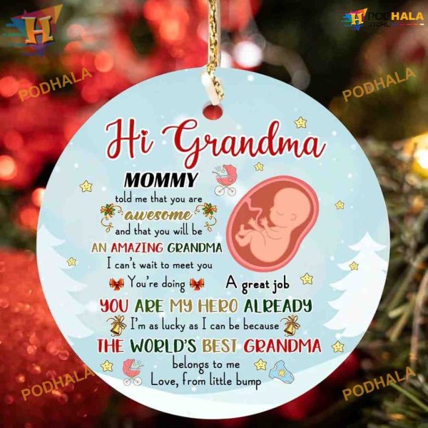 2023 Pregnancy & Grandma Ornament, Custom Family Christmas Decor