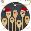 2023 Red Santa Hat Wooden Spoon Ornaments, Custom Family Christmas Tree Decor