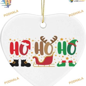 2023 Santa Ceramic Ornament, Family Christmas Tree Decoration, Holiday Ho Ho Ho Decor