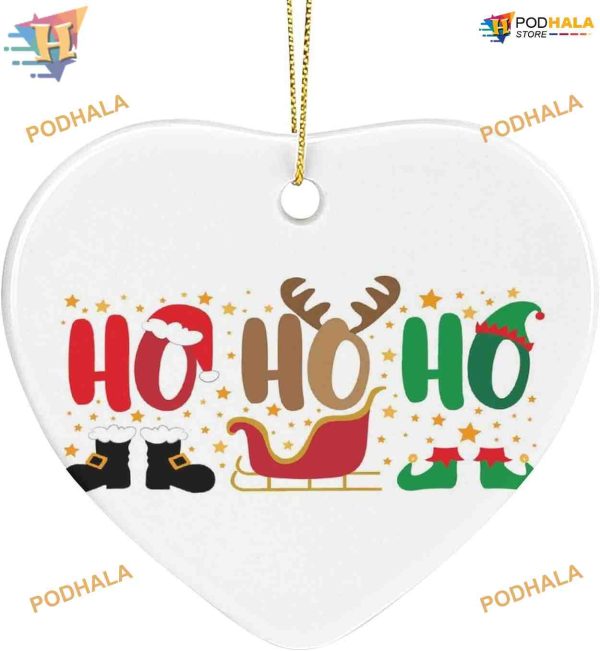 2023 Santa Ceramic Ornament, Family Christmas Tree Decoration, Holiday Ho Ho Ho Decor