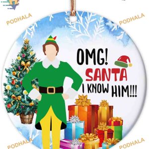 2023 Santa 'I Know Him' Ceramic Ornament, Friends Christmas Ornaments