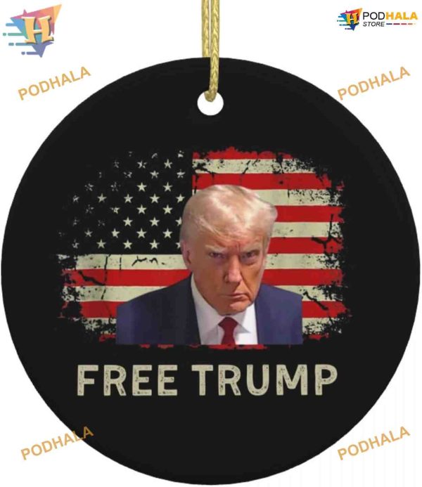 2023 Trump Legend Mug Shot Ornament, Personalized Family Ornaments