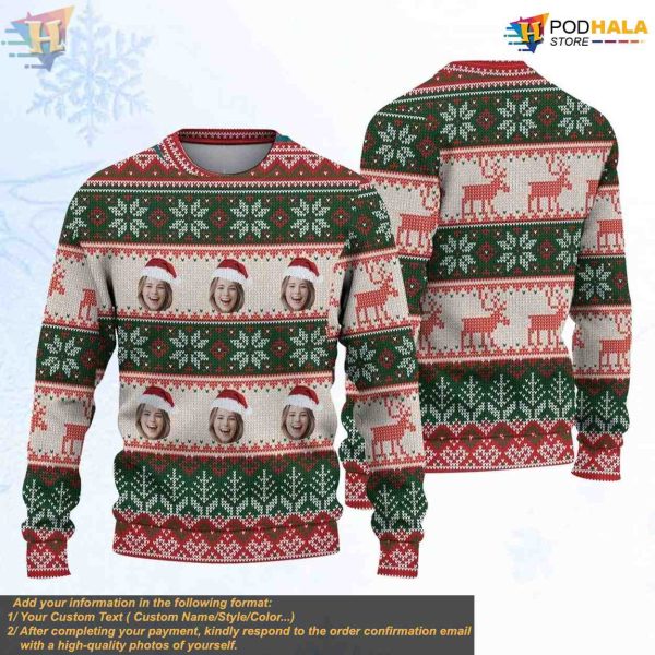 2023 Ugly Christmas Sweater, Custom Face, Personalized Photo Gift
