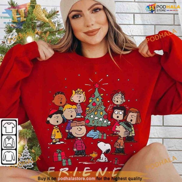 2D Snoopy and Friends Retro Christmas Sweatshirt Hoodie, Peanuts Holiday Gift