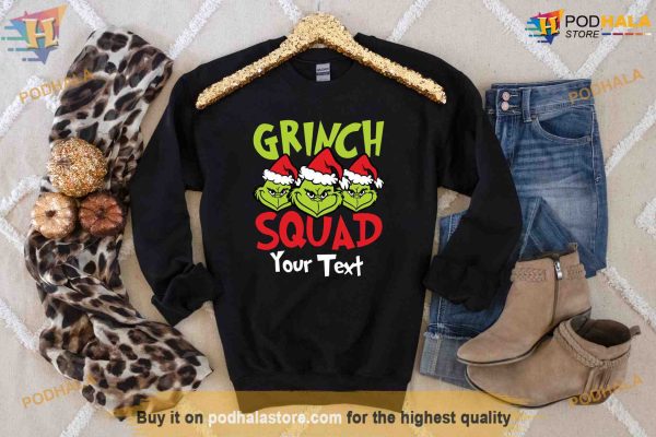 3 Heads Grinch Group Fun, Funny Grinch Personalized Shirt, Xmas Matching Set
