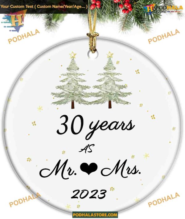 30th Wedding Anniversary Personalized Ornament Gift for Couples 2023