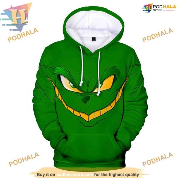 3D Grinch Christmas Hoodie, Unleash Mischief, Creative Christmas Gifts