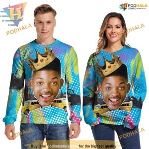 3D Young Man Xmas Face Hoodie, Creative Christmas Gifts