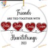 4 Friends Heartstrings Xmas Ornament, Personalized Family Christmas Ornaments