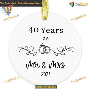 40th Anniversary 2023 Couples  Ceramic Ornament, Personalized Gift