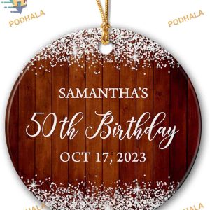 50th Birthday & Anniversary Custom Ceramic Ornament for Grandparents