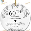 60th Wedding Anniversary Christmas Ornament 2023, Personalized Couples Gift
