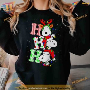 90s Snoopy Ho Ho Ho Christmas Hoodie Retro Peanuts Gift 2