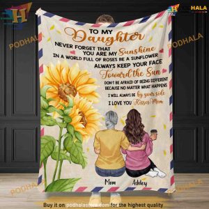 A Mother's Day Embrace Personalized Blanket for Daughter, Christmas Gift