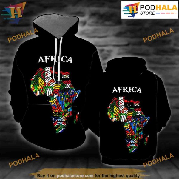 African Power All Over Print 3D Hoodie Shirt Sweatshirt