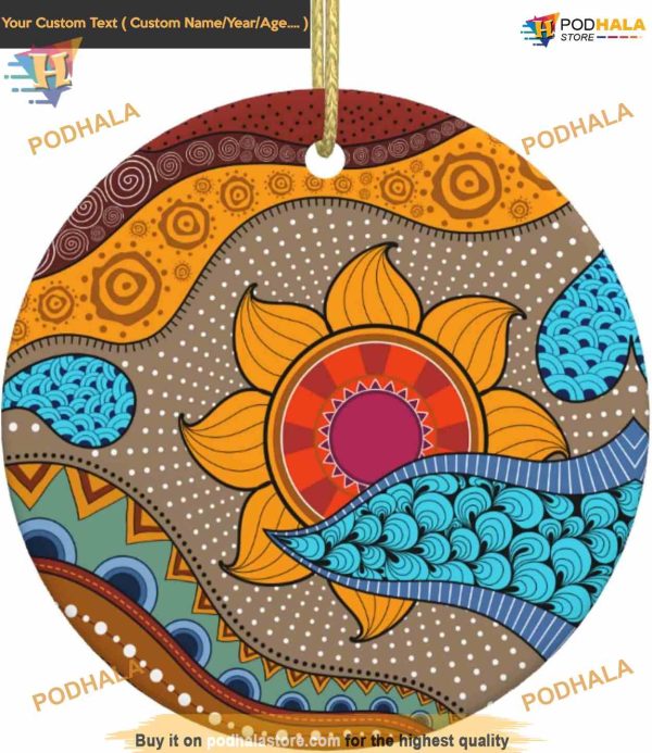 African Stripes 2023 Ornament, Custom Family Ornaments Tribal Style
