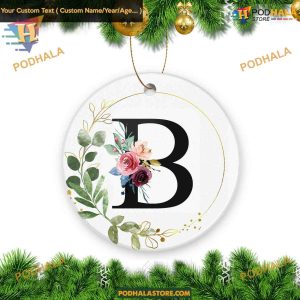 Alphabet Initial B 2023 Ceramic Christmas Ornament Keepsake Gift