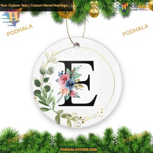 Alphabet Initial E 2023 Ceramic Christmas Ornament Keepsake Gift