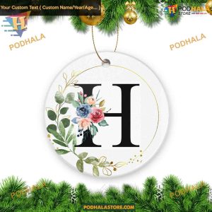 Alphabet Initial H 2023 Ceramic Christmas Ornament Keepsake Gift