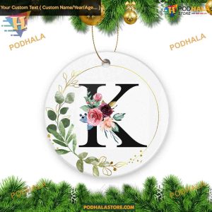 Alphabet Initial K 2023 Ceramic Christmas Ornament Family Gift