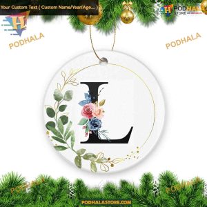 Alphabet Initial L 2023 Ceramic Christmas Ornament Neighbors Gift