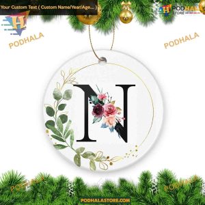 Alphabet Initial N 2023 Ceramic Christmas Ornament Friends Gift
