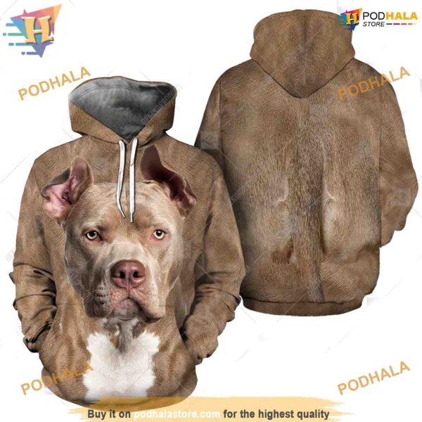 American Bully Dog Full Head And Body Animal Costume All Over Printed 3D Hoodie