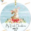 Animal Baby Adorable Personalized Baby's First Christmas Ornament 2023